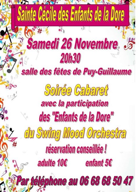 Soirée Cabaret Jazz des Enfants de la Dore de Puy-Guillaume