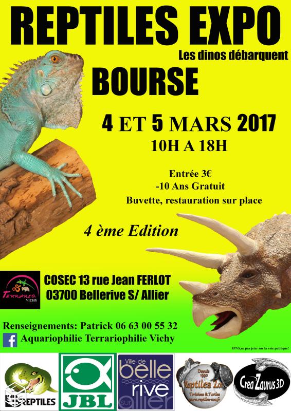 Reptiles expo bourse vichy 4 et 5 mars 2017