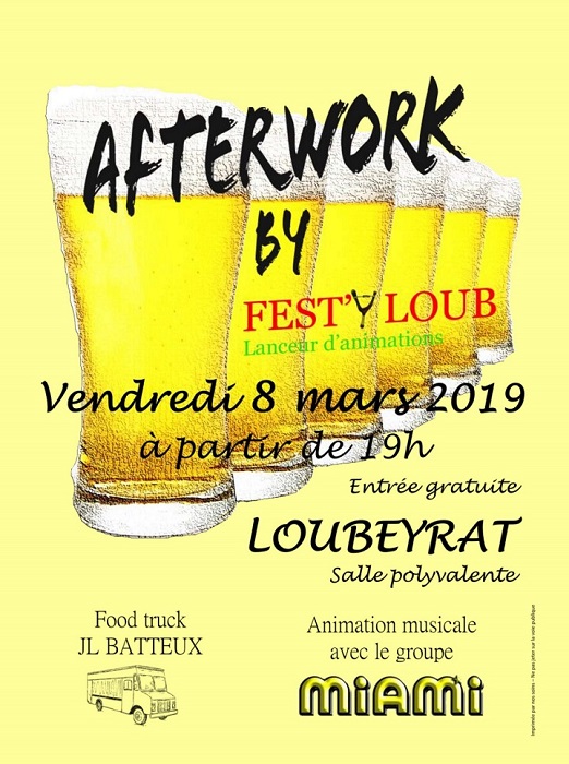 Loubeyrat 63 : AfterWork Vendredi 8 Mars 2019