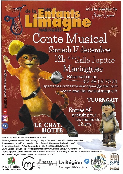 Concert Harmonie des Enfants de la limagne  Thème Conte Musical sur le chat botté